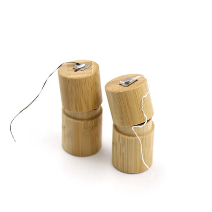 100% Biodegradable Dental Floss with Round Bamboo Tube