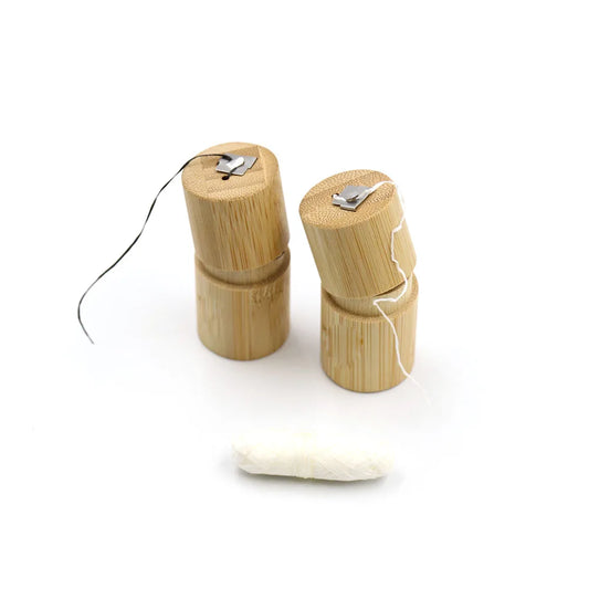 100% Biodegradable Dental Floss with Round Bamboo Tube