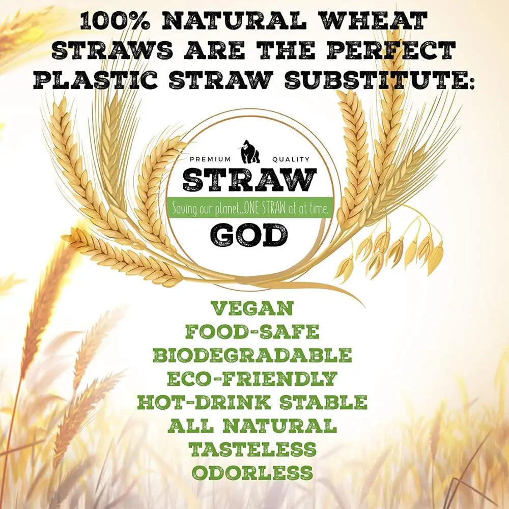 100pcs Disposable Wheat Straw