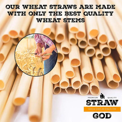 100pcs Disposable Wheat Straw